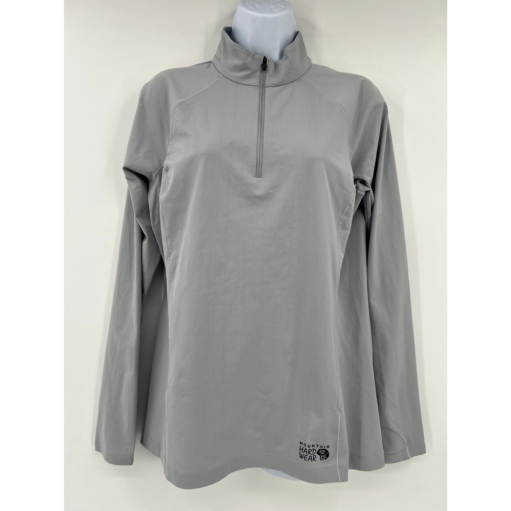 Mountain Hardwear Womens‎ Gray Quarter Zip Long Sleeve Technical Pullover Top L